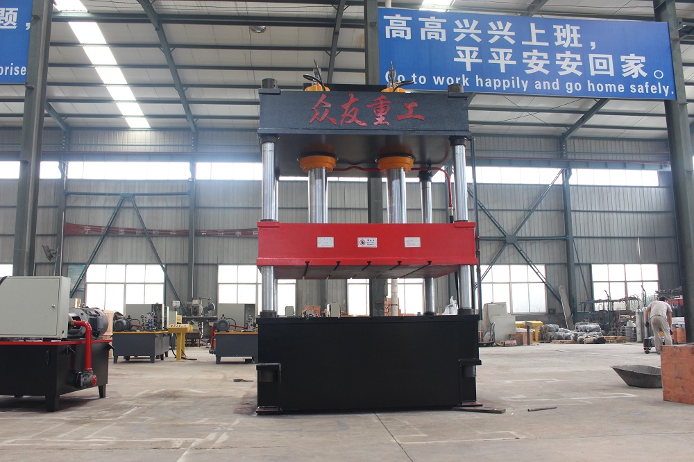 250噸三(san)樑(liang)四柱雙(shuang)缸大檯(tai)麵(mian)液(ye)壓機(ji)