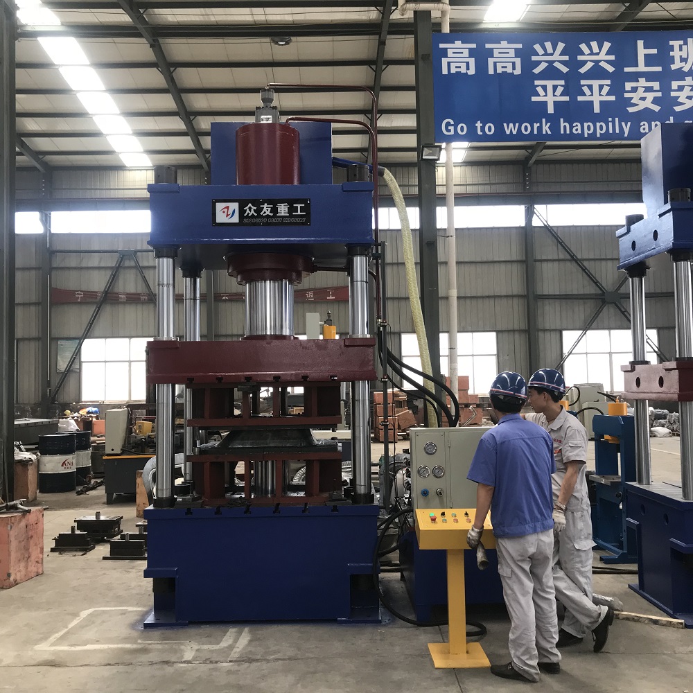 315噸灰鬭車(che)拉伸(shen)切邊三(san)樑(liang)四(si)柱(zhu)液壓(ya)機